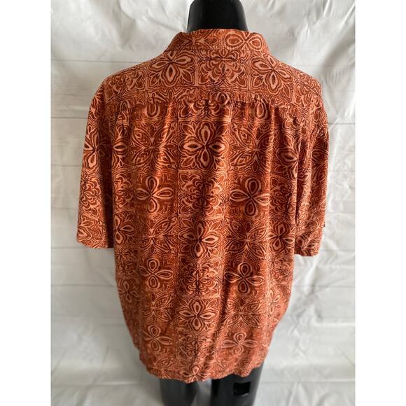 It's 5 O'Clock Somewhere 100% SILK Paradise Print Button Down Shirt Men's XXL - Picture 3 of 8